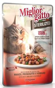 Immagine di MGATTO STERIL 85 gr.MANZO/VERD