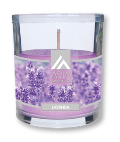 Immagine di CANDELE ARIA VETRO D74 H83 LAVANDA