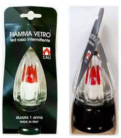 Picture of LUMINO FIAMMA VETRO LED ROSSO 365gg